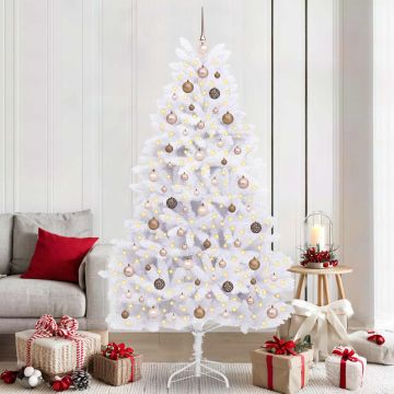 Albero di Natale artificiale 210 cm PVC e Acciaio Bianco