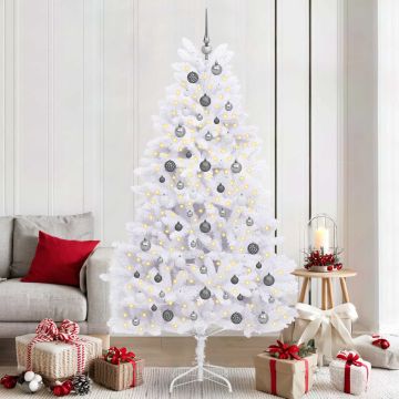 Albero di Natale artificiale 210 cm PVC e Acciaio Bianco