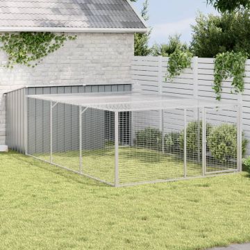 Cuccia per cani con recinto antracite 197x396x110 cm