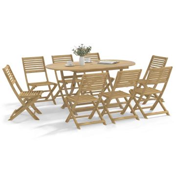 Sedie Pieghevoli 8 pz 48,5x61,5x87 cm Massello Acacia
