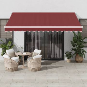Tenda retrattile Borgogna 400 × 350 cm Poliestere e Alluminio