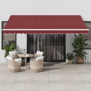 Tenda retrattile Borgogna 450 × 350 cm Poliestere e Alluminio
