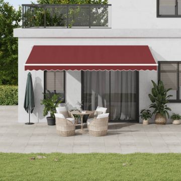 Tenda retrattile Borgogna 500 × 350 cm Tessuto e Alluminio