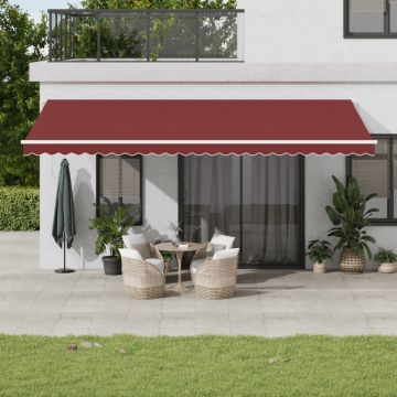 Tenda retrattile Borgogna e Bianco 600 × 350 cm
