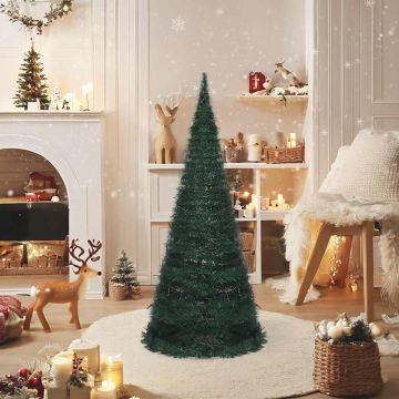 Albero di Natale Artificiale Apribile Preilluminato Verde 150cm