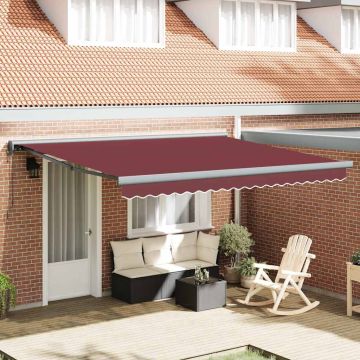 Tenda retrattile Bordeaux con Cornice Antracite 400 × 300 cm
