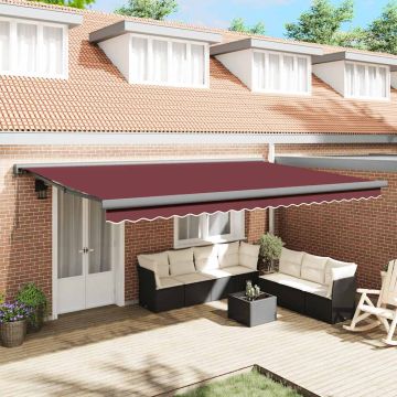Tenda retrattile Bordeaux con Cornice Antracite 500 × 300 cm