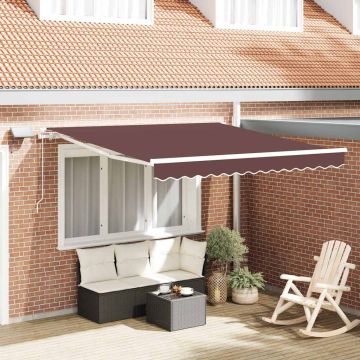 Tenda retrattile Marrone 300 x 250 cm Tessuto e Alluminio