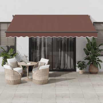 Tenda retrattile Marrone 400 × 350 cm Poliestere