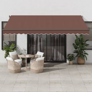 Tenda retrattile Marrone 450 × 350 cm Poliestere