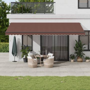 Tenda retrattile Marrone 600 × 350 cm Poliestere