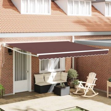 Tenda Sole Retrattile Manuale 400x300 cm Marrone