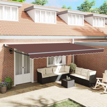 Tenda Sole Retrattile Manuale 500x300 cm Marrone