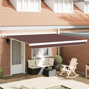Tenda Sole Retrattile Manuale 400x300 cm Marrone