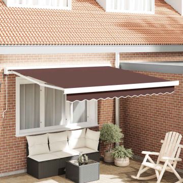 Tenda retrattile Marrone 300 x 250 cm Tessuto e Metallo
