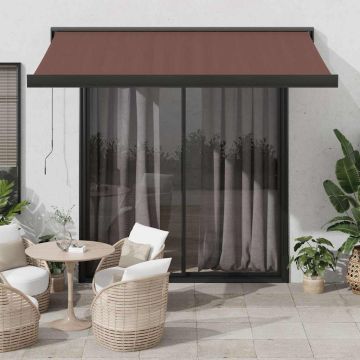 Tenda retrattile Marrone con Cornice Antracite 350 x 250 cm