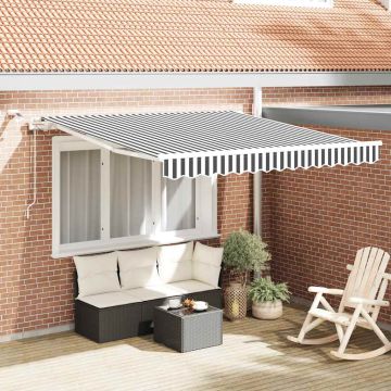 Tenda Retrattile Automatica LED Antracite e Bianco 300x250 cm