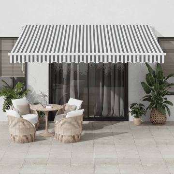 Tenda retrattile Antracite e Bianco 400 × 350 cm