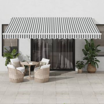 Tenda retrattile Antracite e Bianco 450 × 350 cm