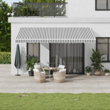 Tenda retrattile Antracite e Bianco 500 × 350 cm