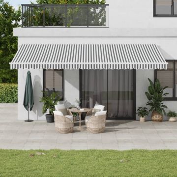 Tenda retrattile Antracite e Bianco 600 × 350 cm