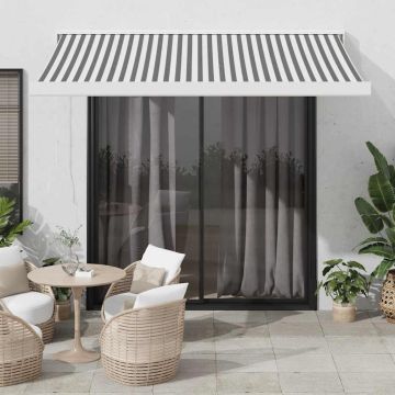 Tenda retrattile Antracite e Bianco 350 x 250 cm