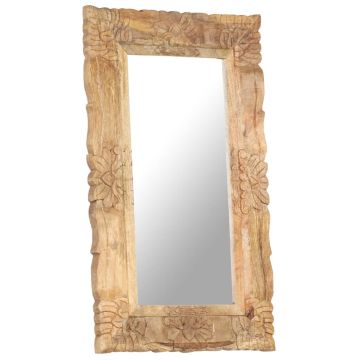 Specchio 80x50 cm in Legno Massello di Mango