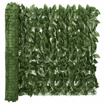 Schermo Privacy da Balcone con Foglie Verde Scuro 600x75 cm