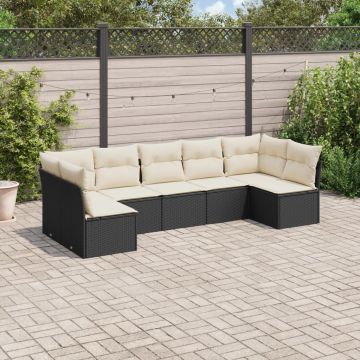 Salotto da Giardino Modulare 7 pz Polyrattan Nero