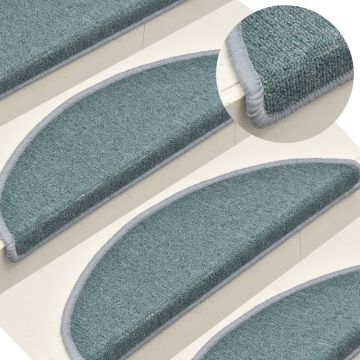 Tappetini per scale 15 pz 56 x 17 x 3 cm Non-Slip Blu mare