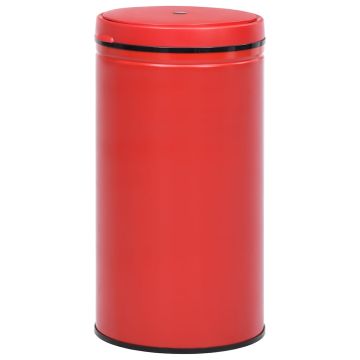 Pattumiera Automatica con Sensore 60L Acciaio al Carbonio Rosso