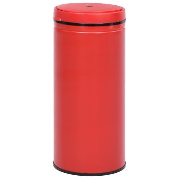 Pattumiera Automatica con Sensore 80L Acciaio al Carbonio Rosso