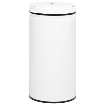 Pattumiera Automatica e Sensore 70 L Acciaio al Carbonio Bianco