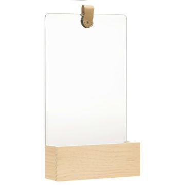 Specchio da Parete in Legno Massello di Pino 23x39,5 cm