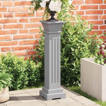 Piedistallo per Piante Quadrato Classico Grigio 17x17x66 cm MDF