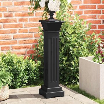 Piedistallo per Piante Quadrato Classico Nero 17x17x66 cm MDF