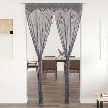 Tenda Macramè Antracite 140x240 cm in Cotone