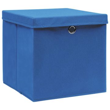 Contenitori con Coperchi 10 pz 28x28x28 cm Blu