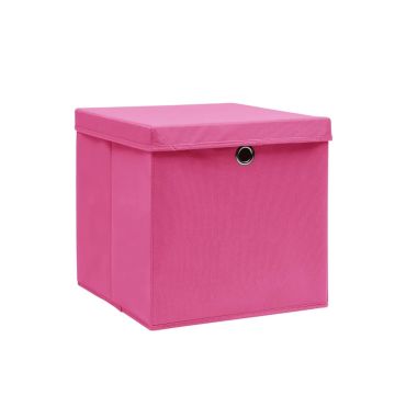 Contenitori con Coperchi 10 pz 28x28x28 cm Rosa