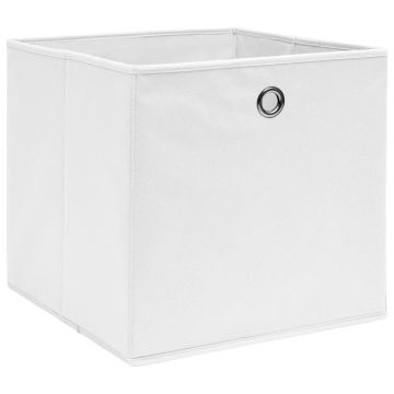 Contenitori 10 pz in Tessuto non Tessuto 28x28x28 cm Bianco
