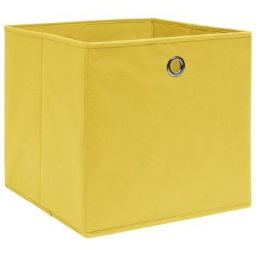 Contenitori 10 pz in Tessuto non Tessuto 28x28x28 cm Giallo