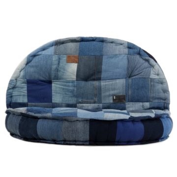 Pouf Rotondo 100x20 cm in Denim Patchwork