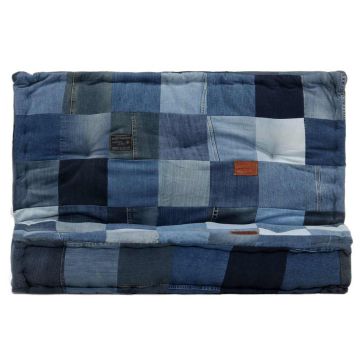 Pouf Quadrato 100x100x20 cm in Denim Patchwork