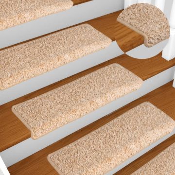 Tappetini per scale 15 pz 65x21x4 cm Oro Bordo rettangolare