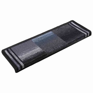 Tappetini Autoadesivi per Scale 15 pz 65x21x4 cm Neri e Grigi