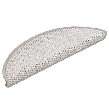 Tappeti Adesivi Scale Aspetto Sisal 15 pz 56x17x3 cm Platino