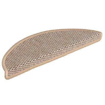 Tappeti Adesivi Scale Aspetto Sisal 15pz 56x17x3cm Beige Chiaro