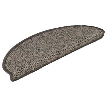 Tappeti Adesivi per Scale Sisal 15pz 65x21x4cm Grigio e Beige