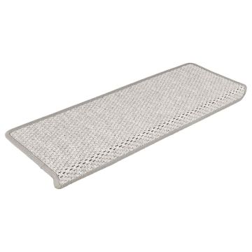 Tappeti Autoadesivi Scale Aspetto Sisal 15 pz 65x21x4cm Platino