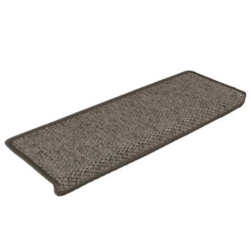 Tappeti Autoadesivi Scale Sisal 15 pz 65x21x4 cm Grigio e Beige